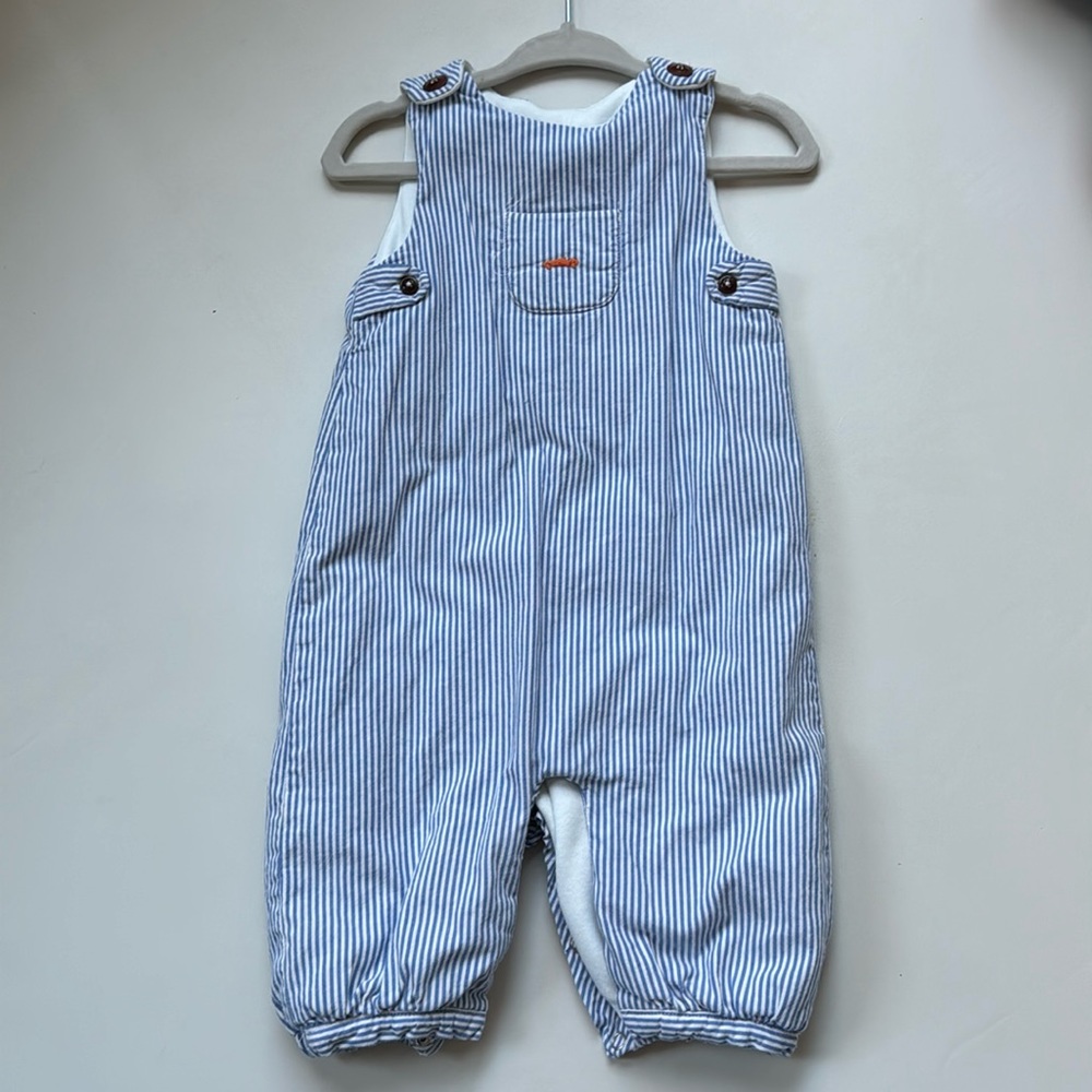 Jacadi Cotton Stripe Dungarees Overalls